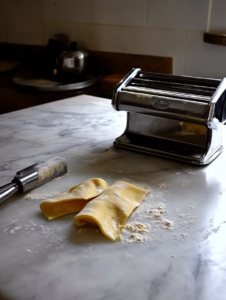 Pappardelle Dough Next to an Atlas Pasta machine