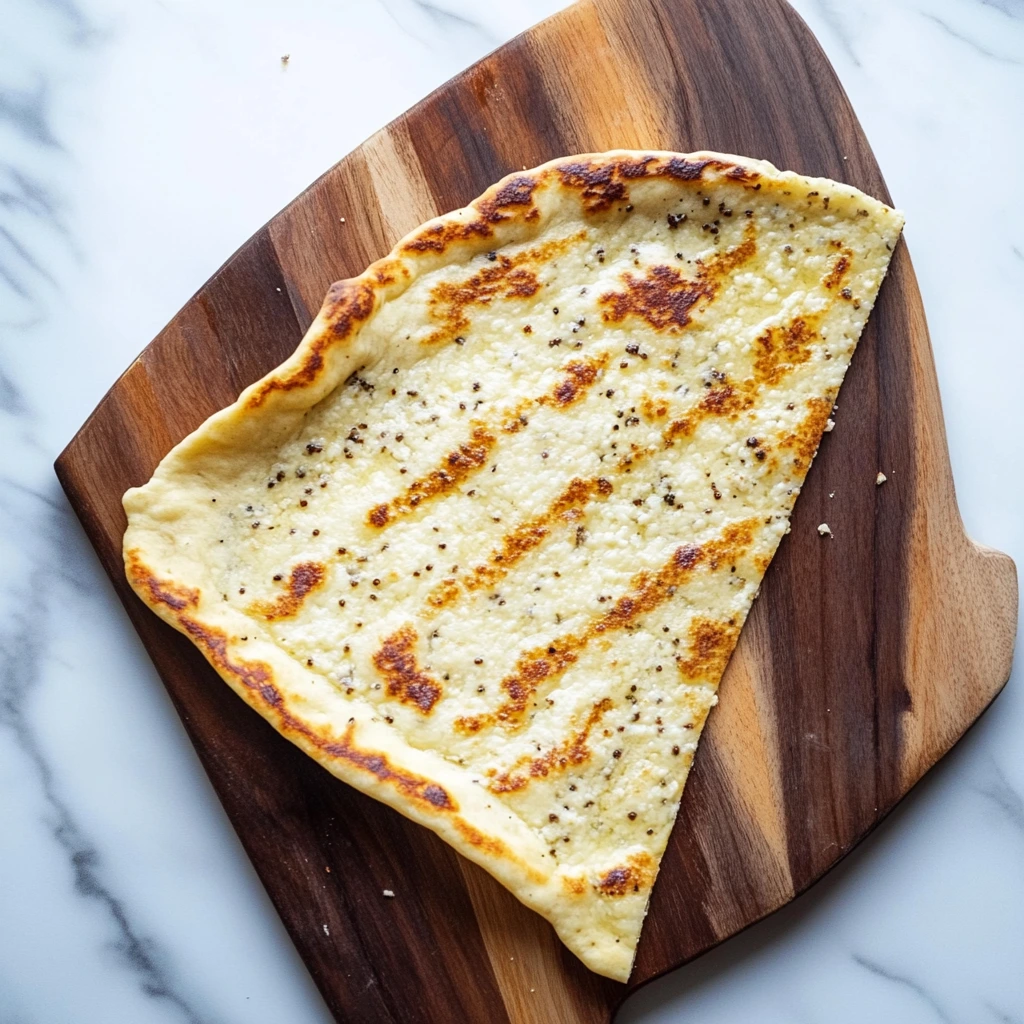 Mixing ingredients for cottage cheese flatbread in a bowl.