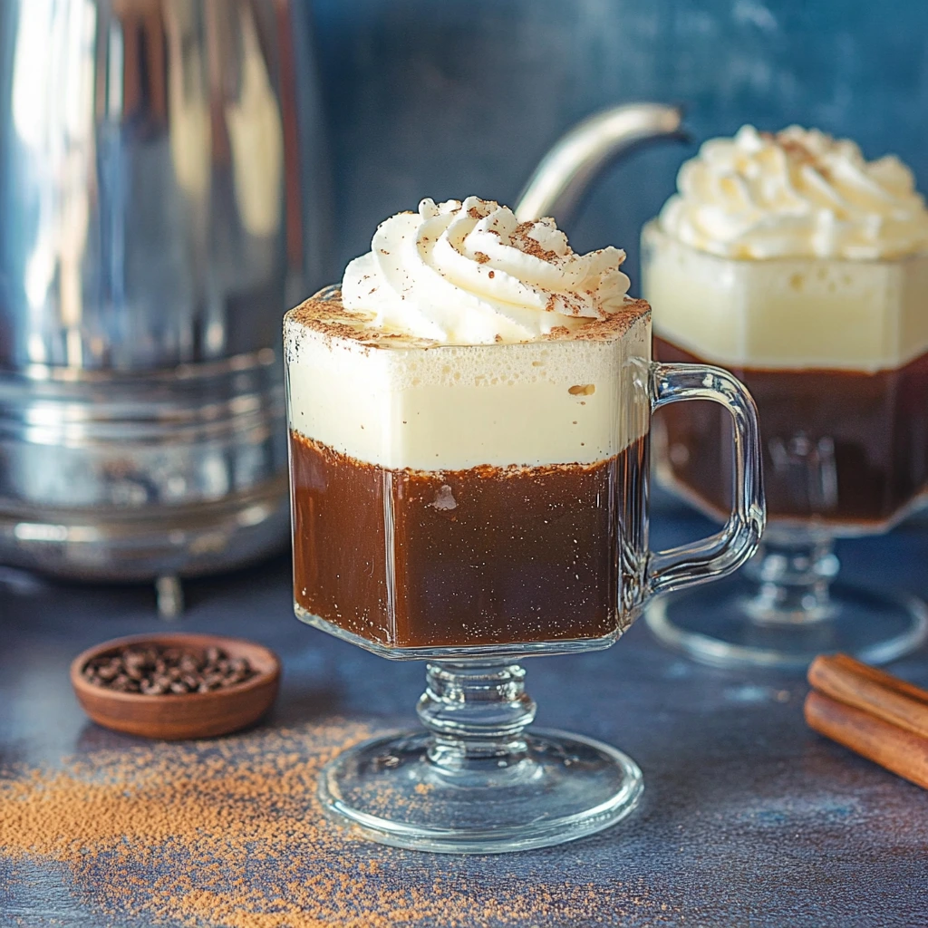 Ingredients for Einspanner coffee recipe including coffee and heavy cream