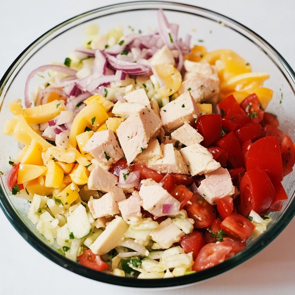 Grinder Salad stuffed into a pita for an easy, portable meal.