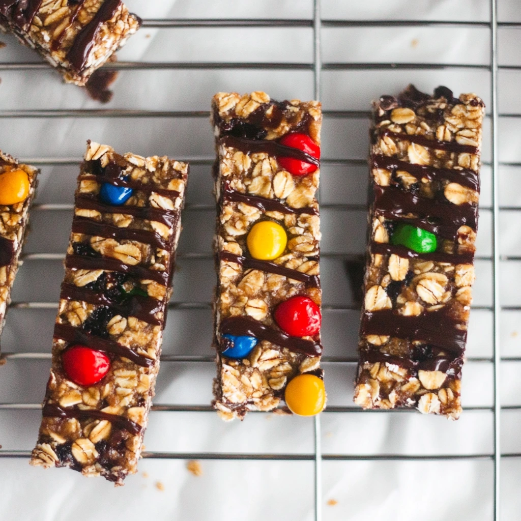 Homemade Kudos Bars with chocolate coating and granola filling