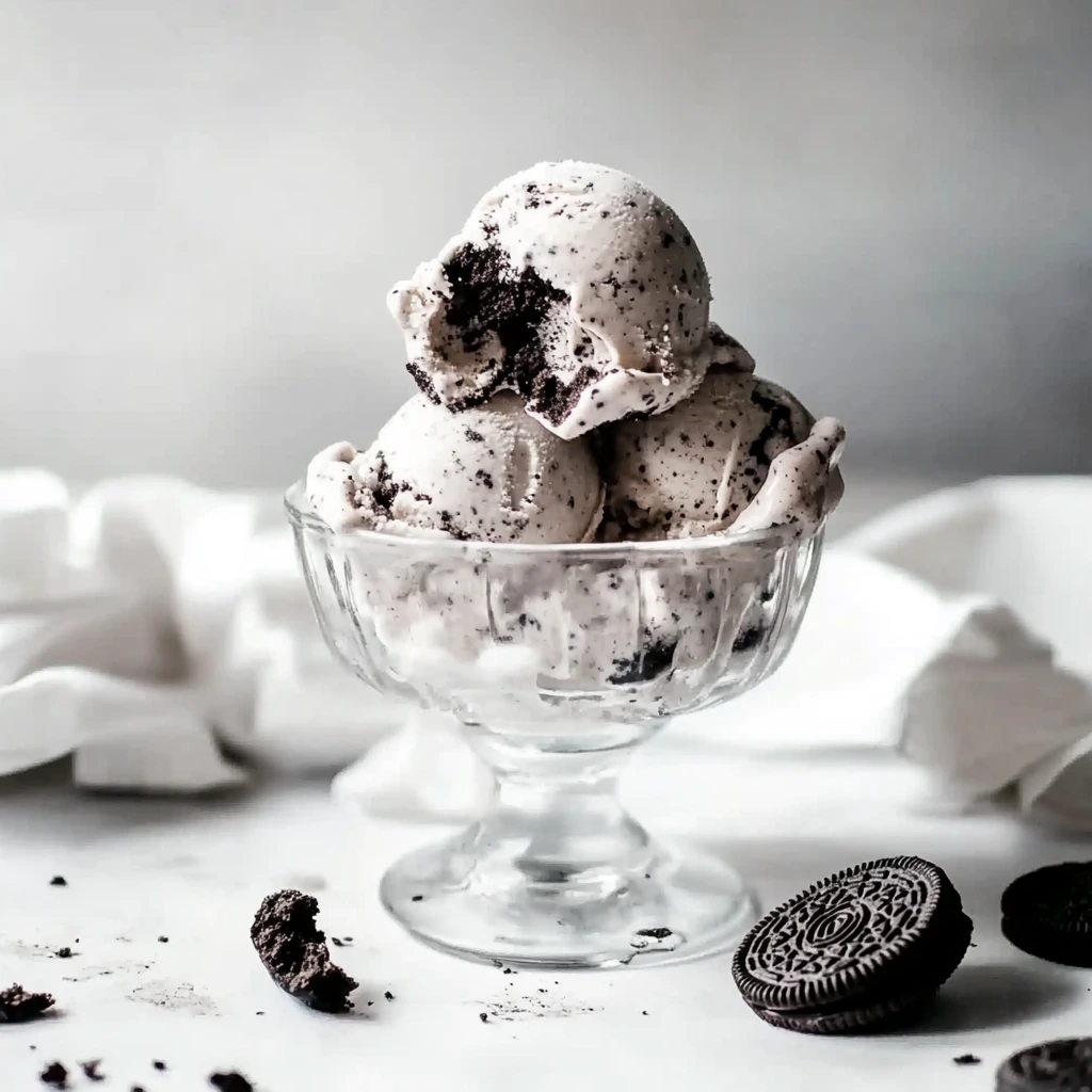 Delicious homemade Oreo ice cream with crushed Oreos, no-churn recipe made with just a few simple ingredients.