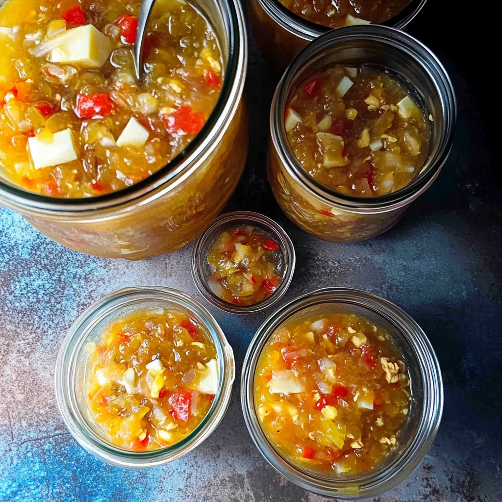 A spoonful of chow chow relish being served, ready to top hot dogs, burgers, or be enjoyed with Southern classics like beans and cornbread.