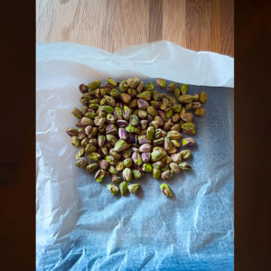 Toasted pistachios for making homemade pistachio cream with extra flavor