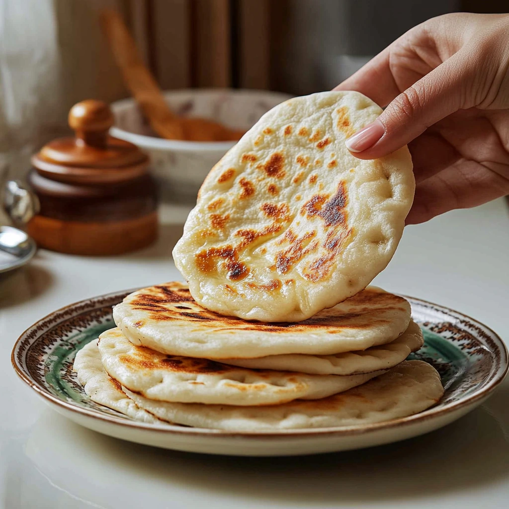 A pita pocket filled with grilled chicken, lettuce, tomato, and tzatziki sauce.